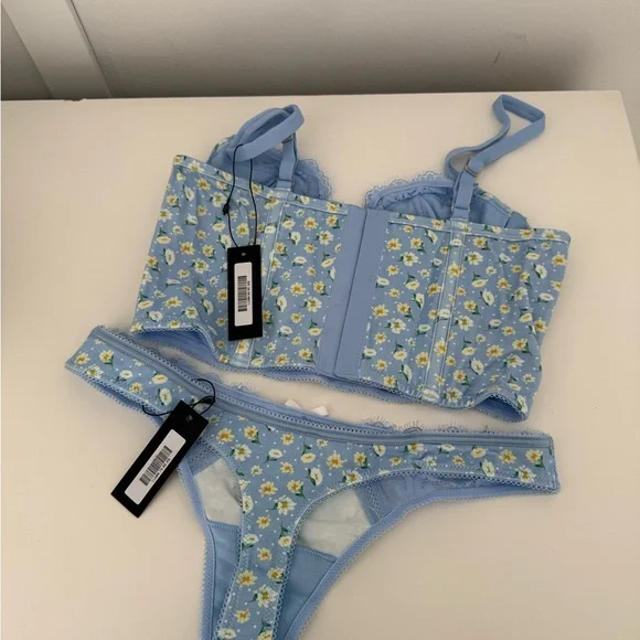 Blue Floral Intimates Set - Picture 2 of 3